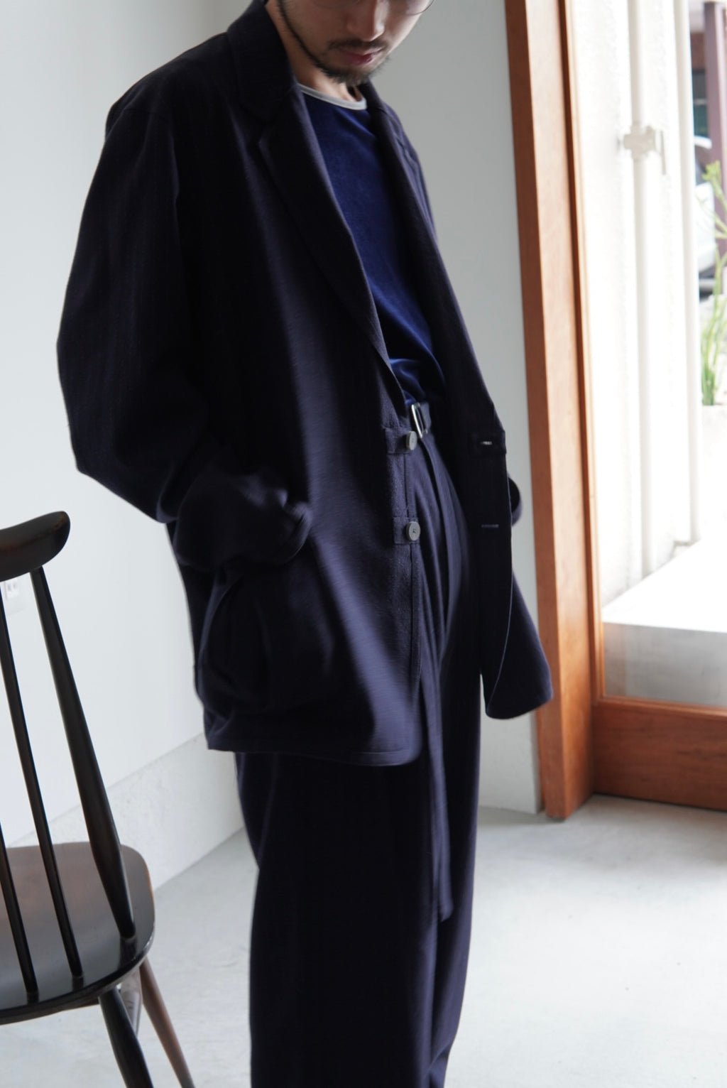 【m’s braque】SINGLE BREASTED TRIMMED JACKET