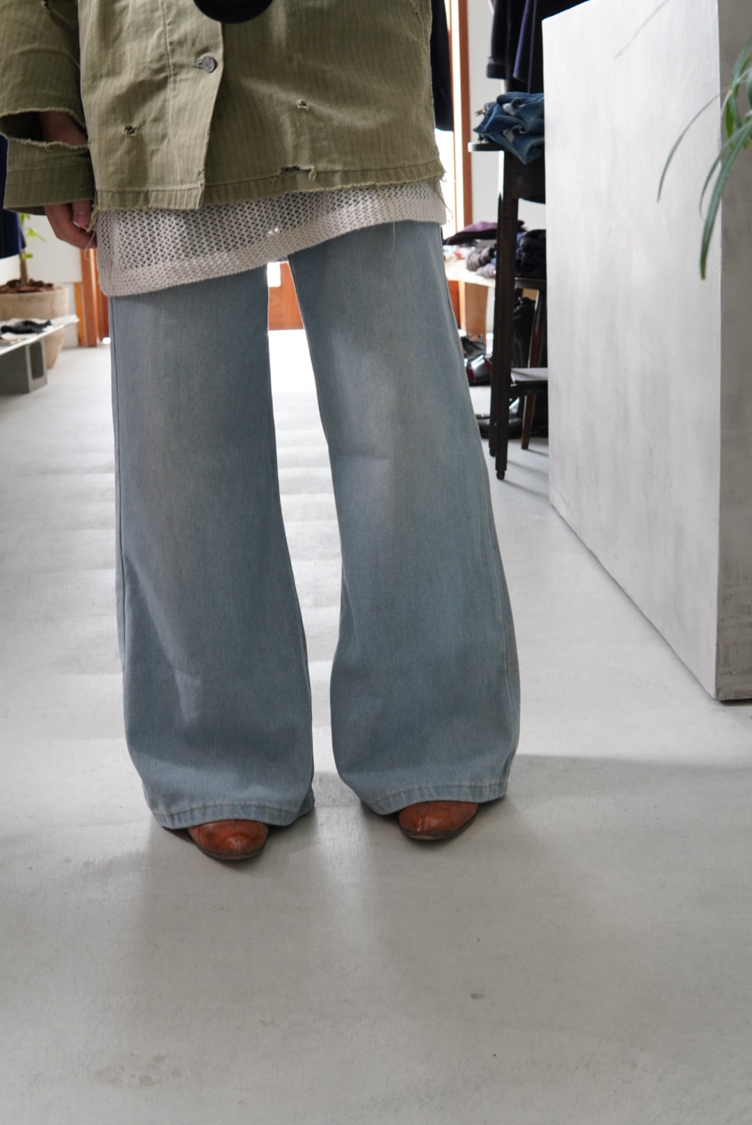 Unknown Light Wash Wide Flare Denim