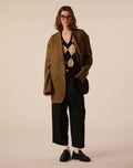 【INSCRIRE】Argyle V-Neck Sweater