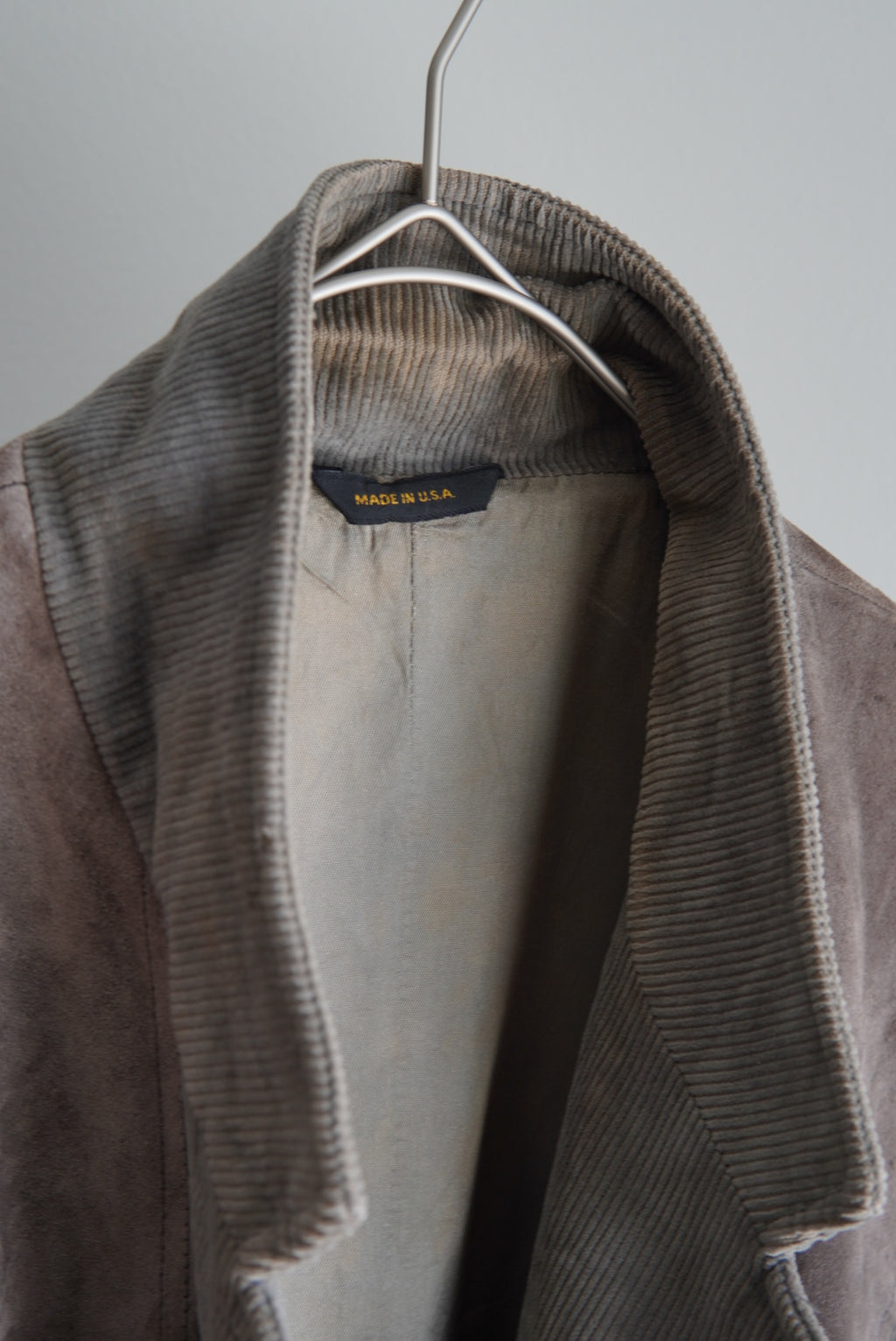 Faded Corduroy Leather-Yoke Western Jacket