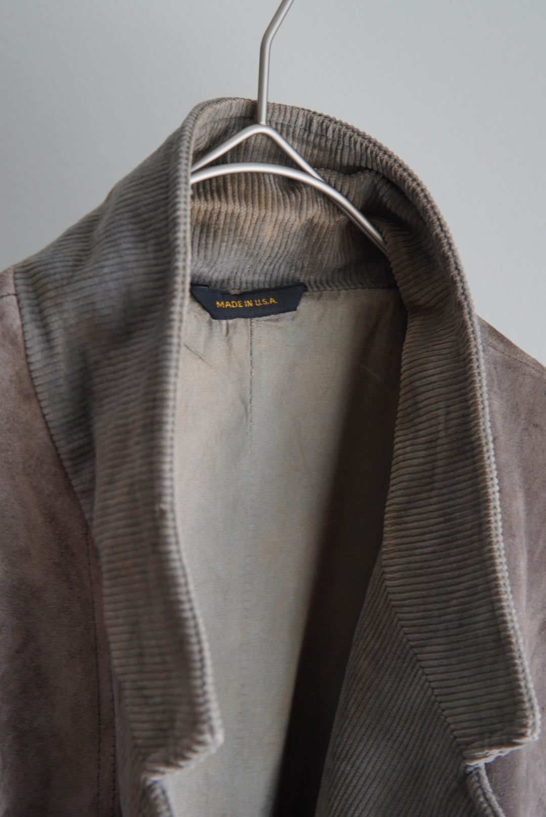 Faded Corduroy Leather-Yoke Western Jacket