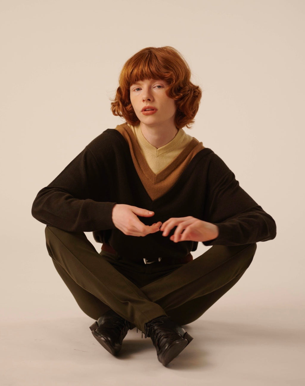 【INSCRIRE】Layered V-Neck Sweater