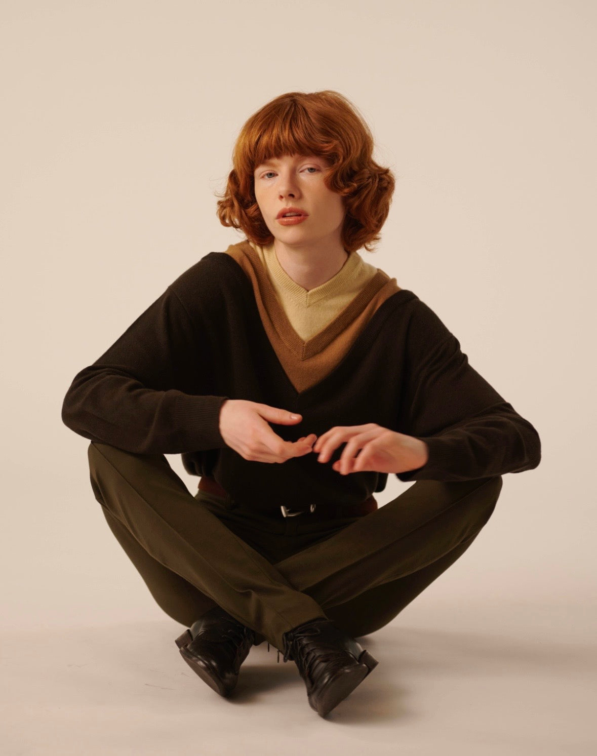 【INSCRIRE】Layered V-Neck Sweater
