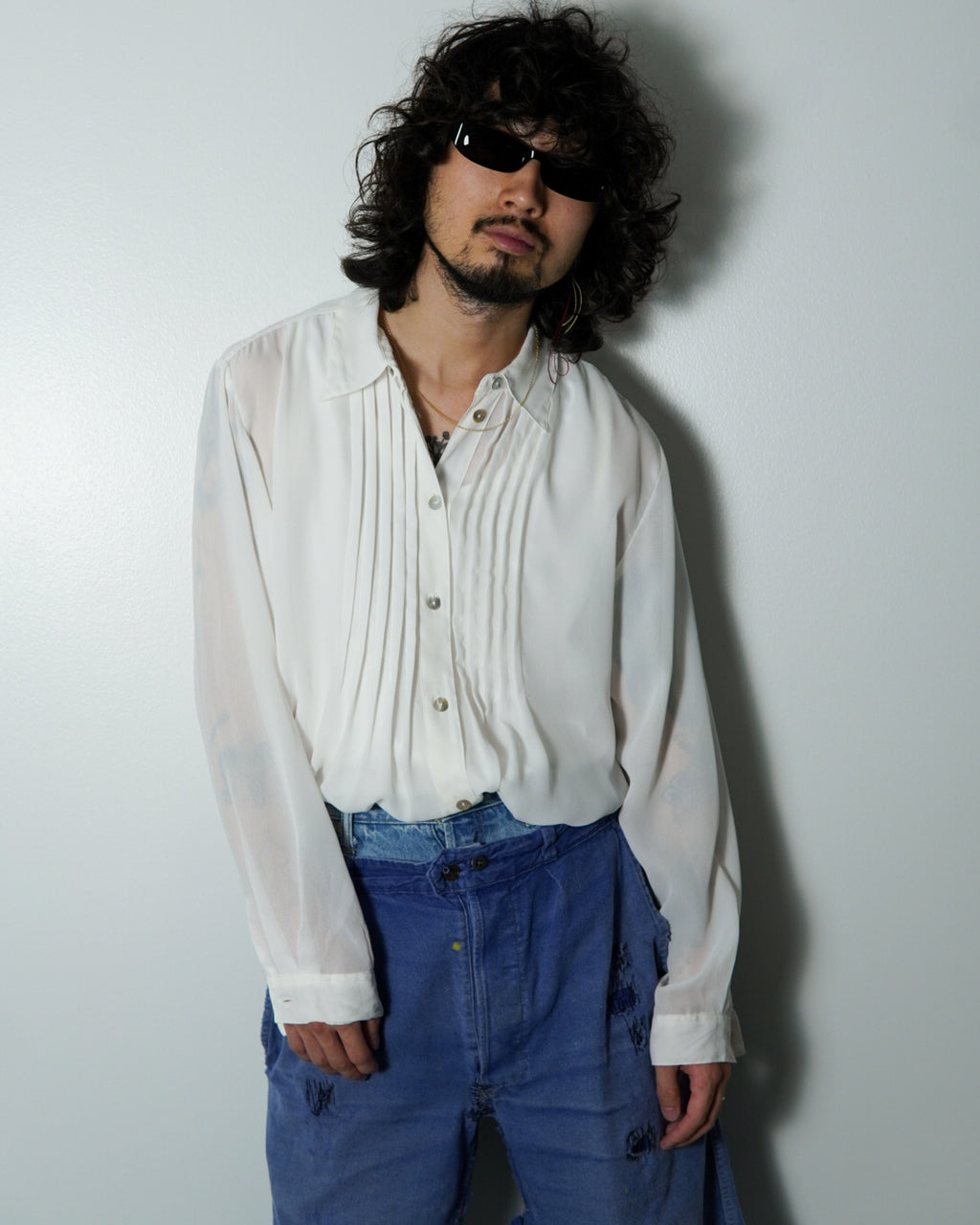 sheer pleats shirts