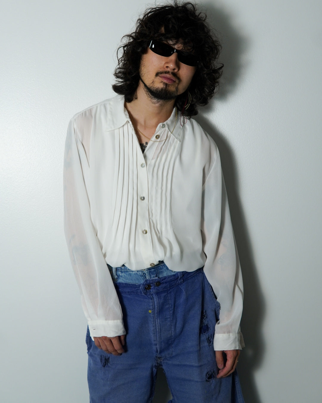 sheer pleats shirts