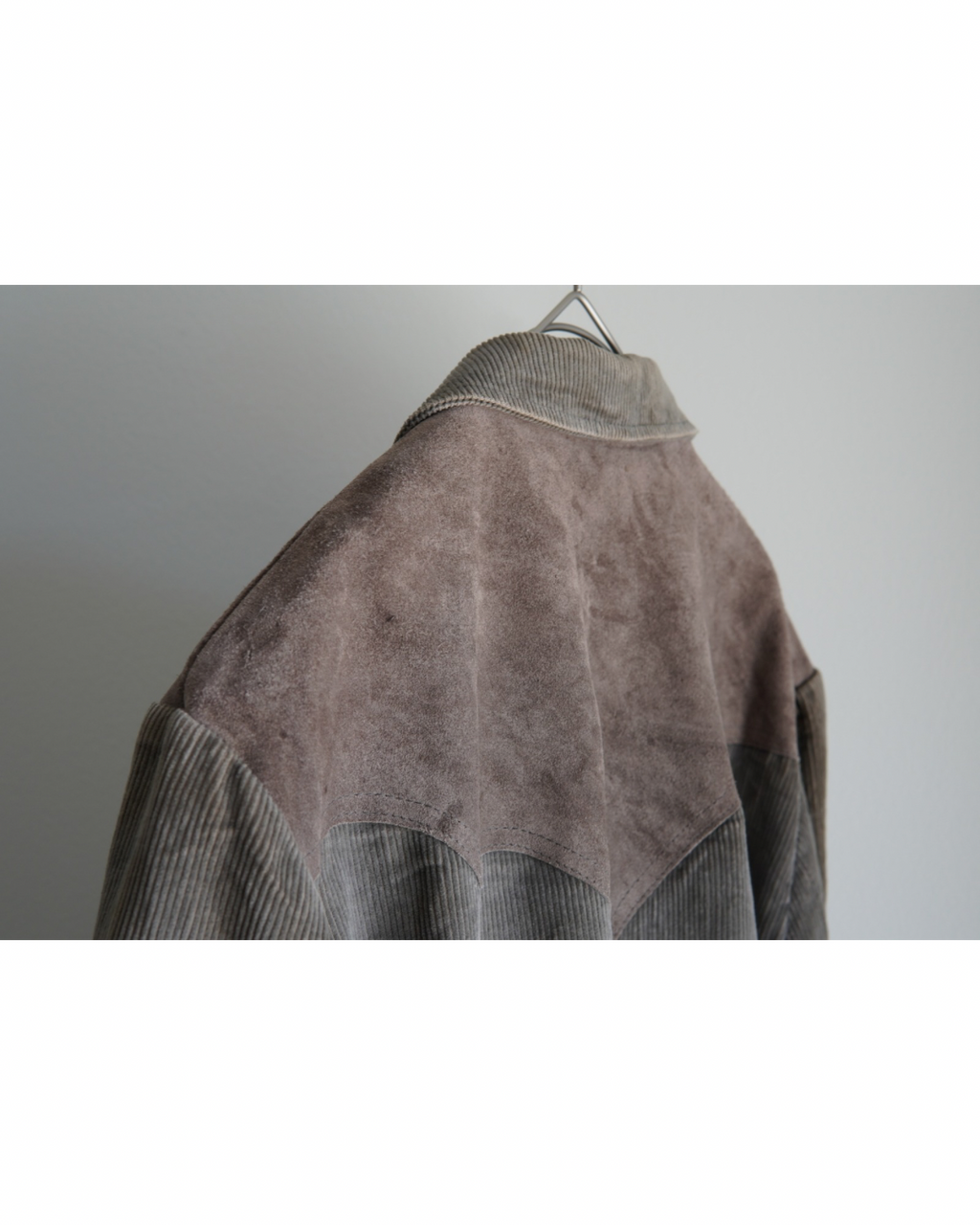 Faded Corduroy Leather-Yoke Western Jacket