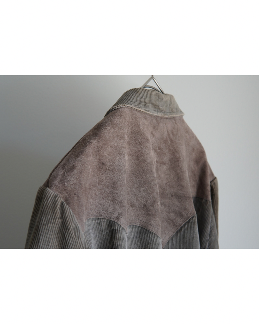 Faded Corduroy Leather-Yoke Western Jacket