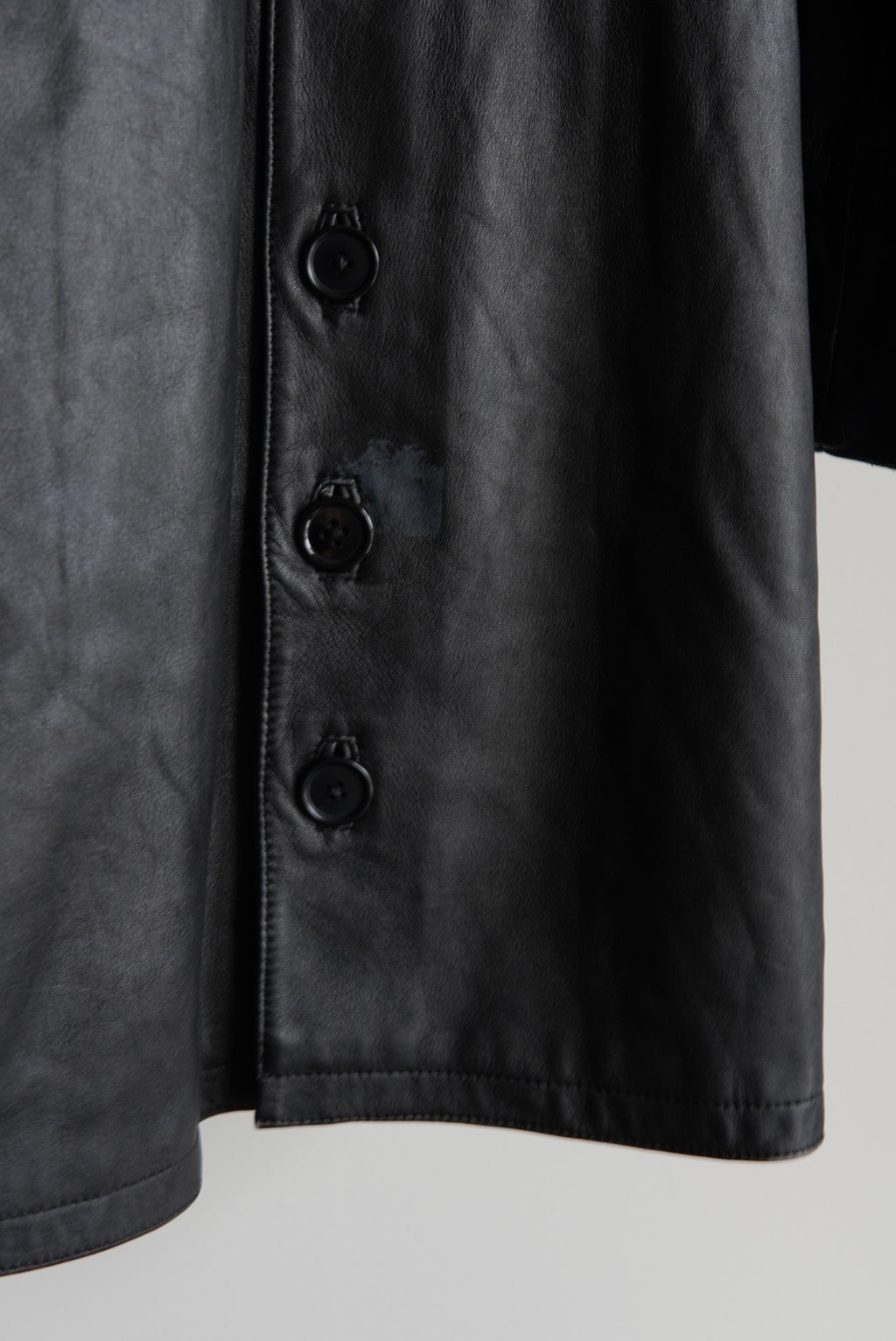 Drawstring Pocket Leather Car Coat