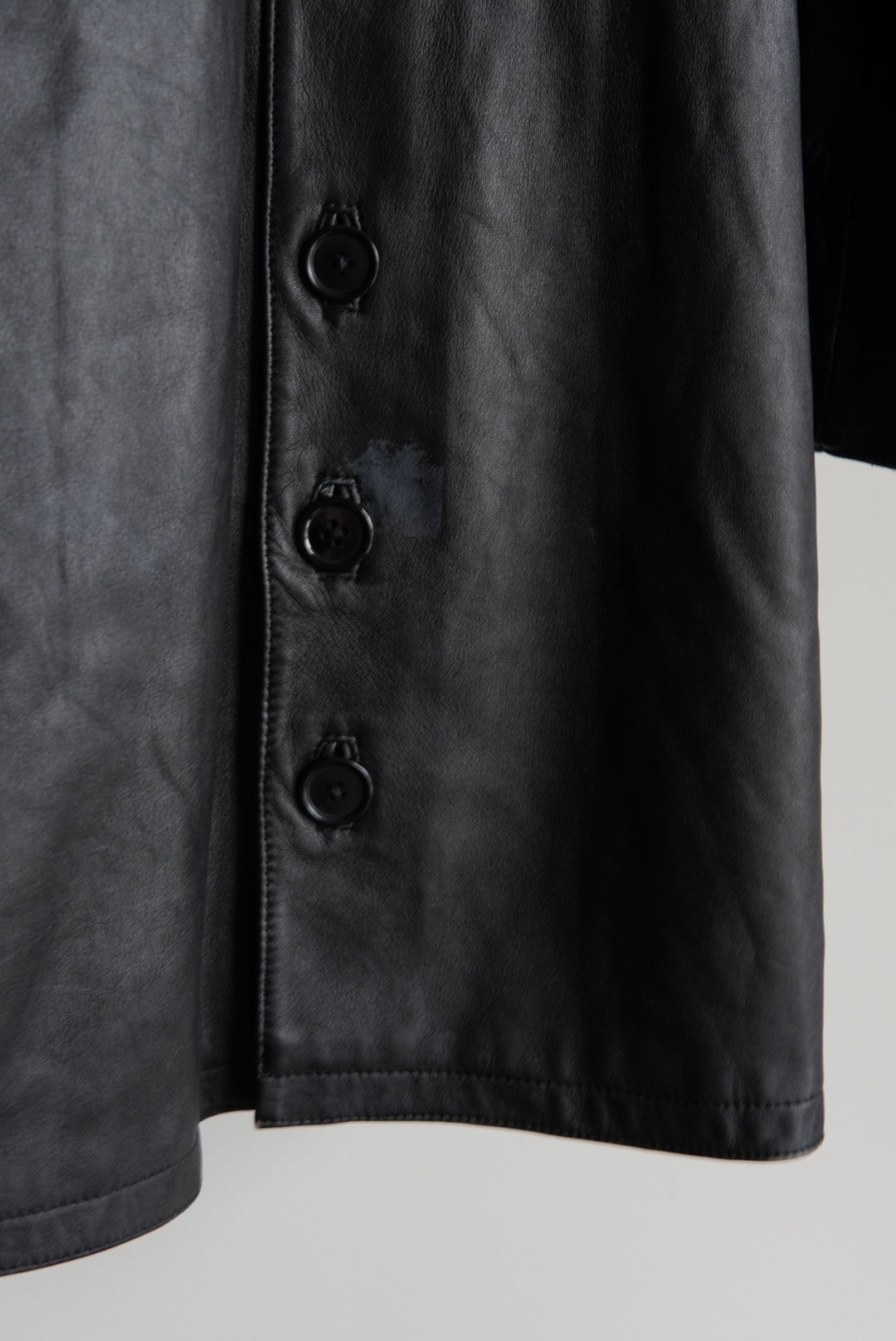 Drawstring Pocket Leather Car Coat