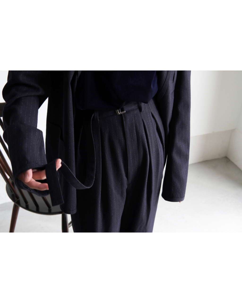 【m’s braque】BELTED BAGGY PANTS