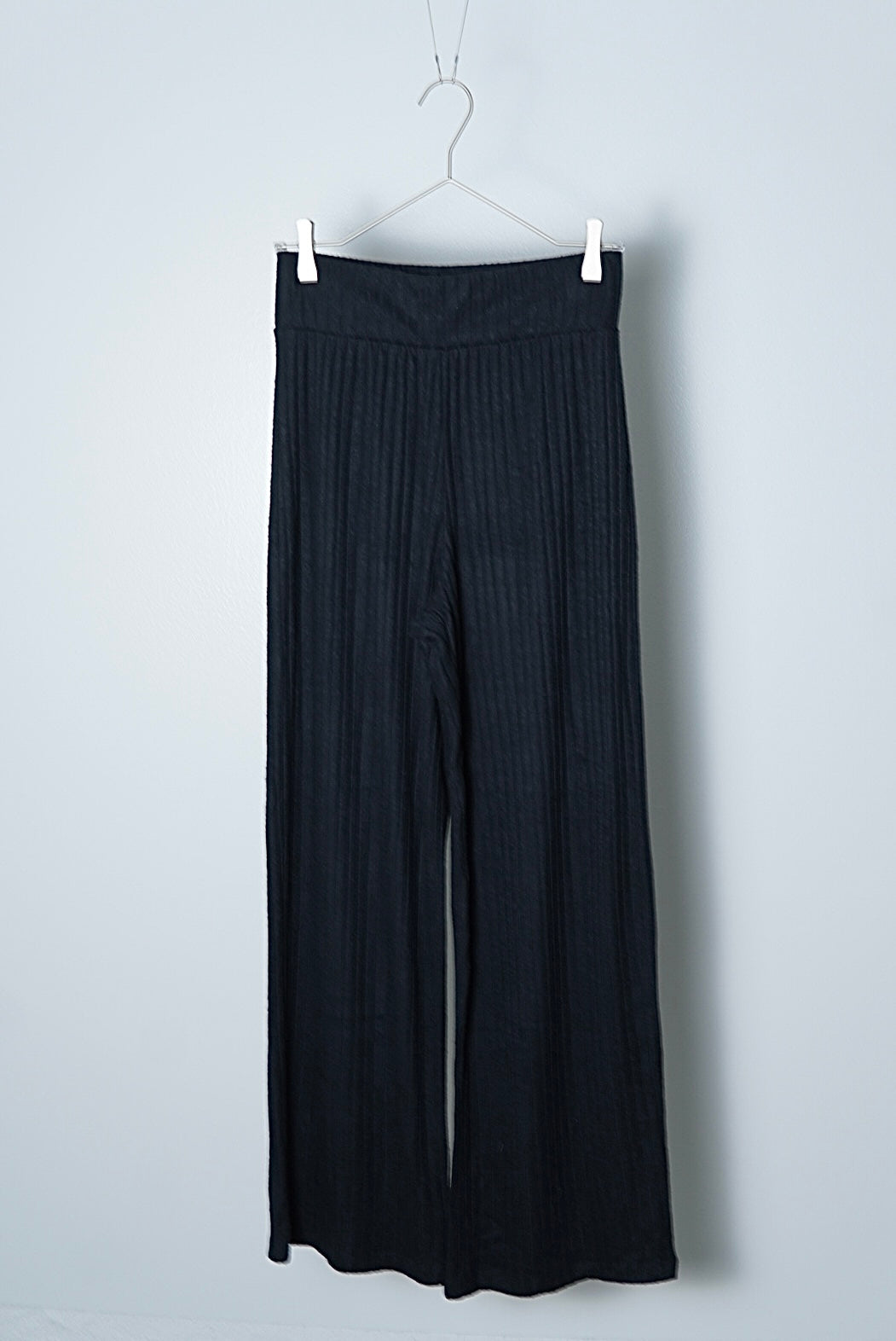 rib knit wide pants