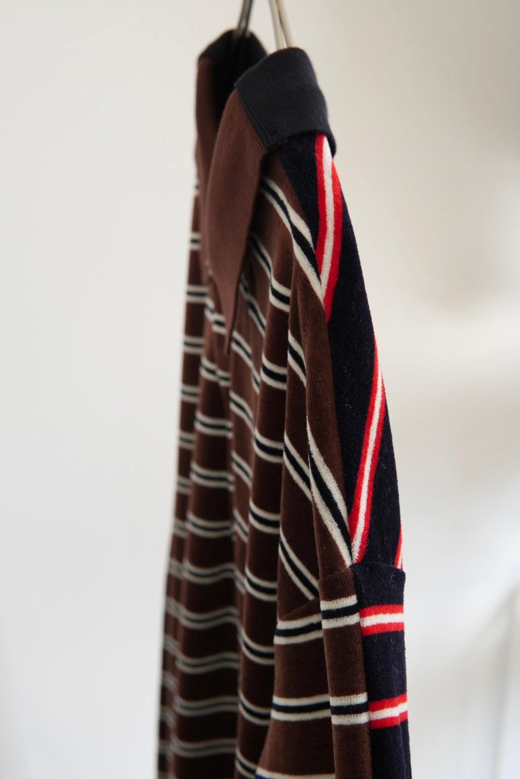 【INSCRIRE】Velvet Border 2Way Polo Shirt