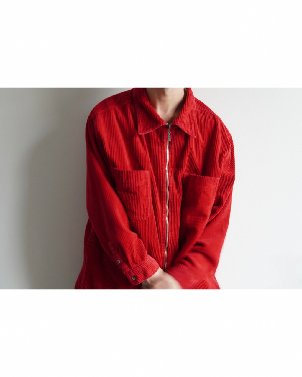 wide wale corduroy zip-up jacket