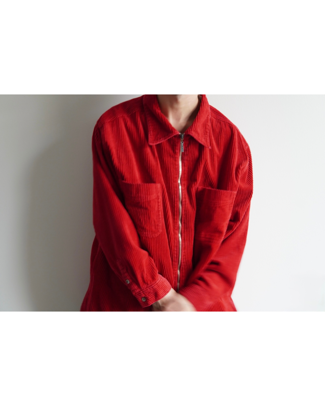 wide wale corduroy zip-up jacket