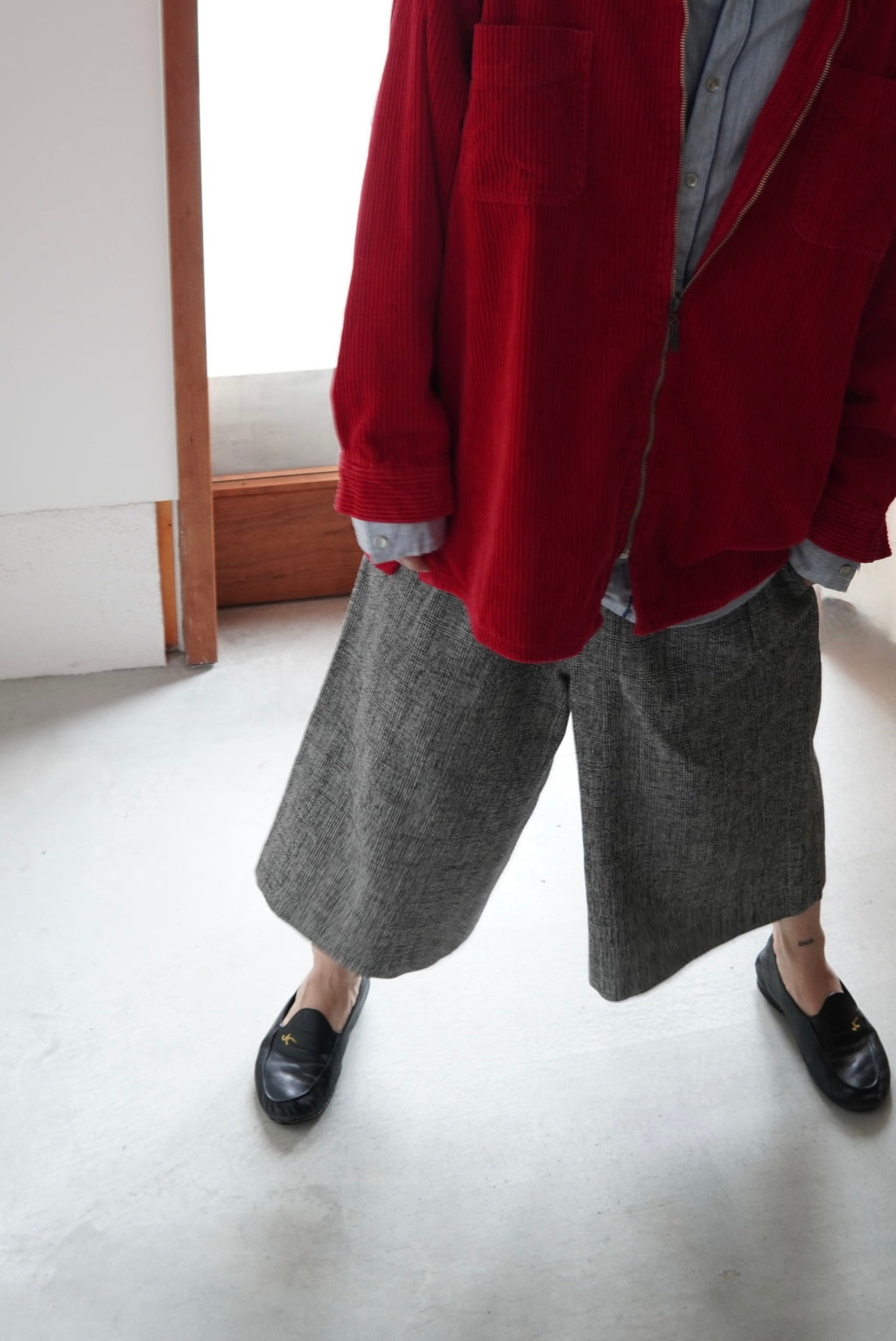 wide wale corduroy zip-up jacket