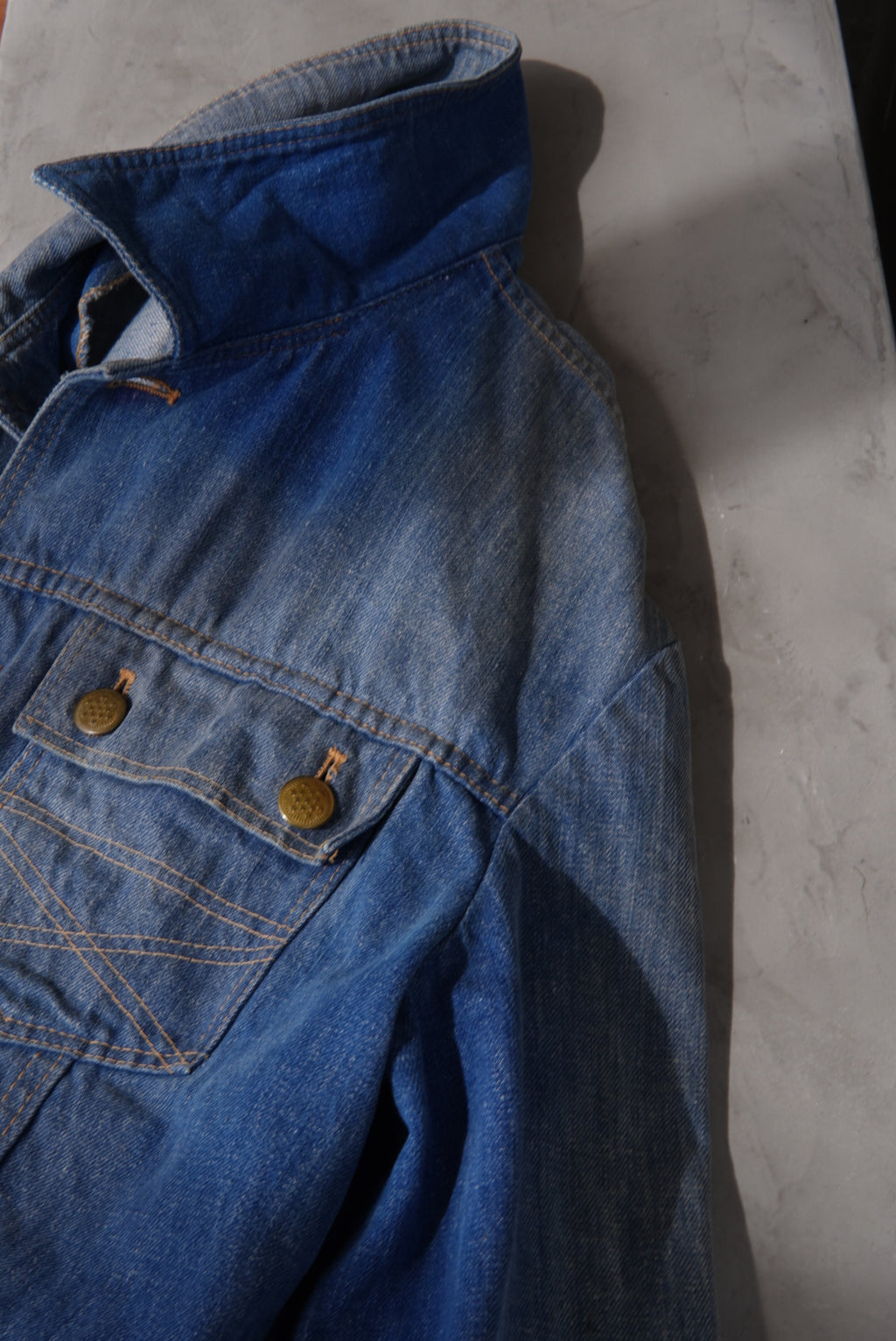 Faded Denim Short Jacket