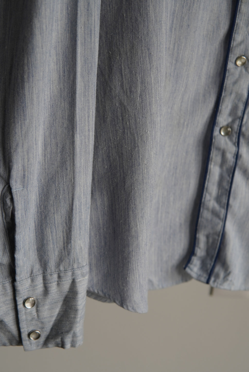 70s paint-marked contrast trim western shirt