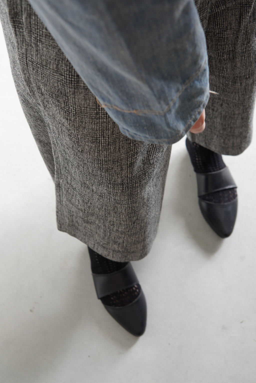 【m’s braque】CROPPED BAGGY PANTS GLEN CHECK