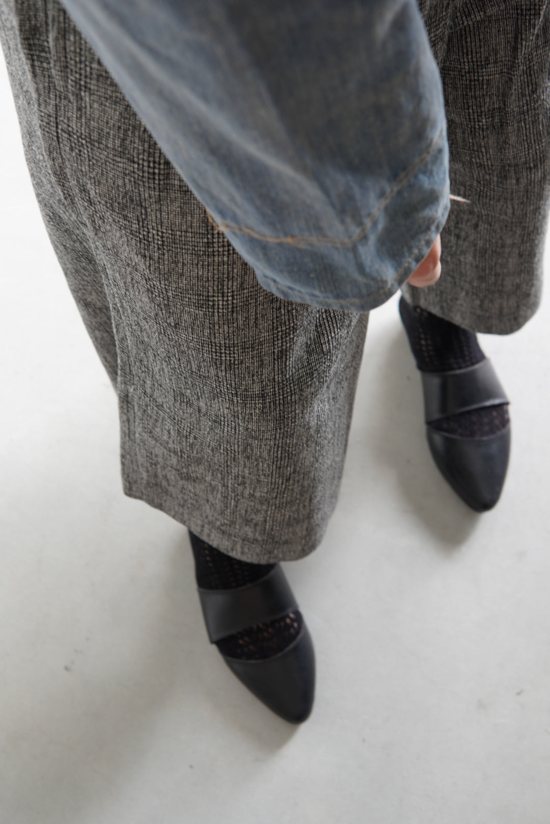 【m’s braque】CROPPED BAGGY PANTS GLEN CHECK