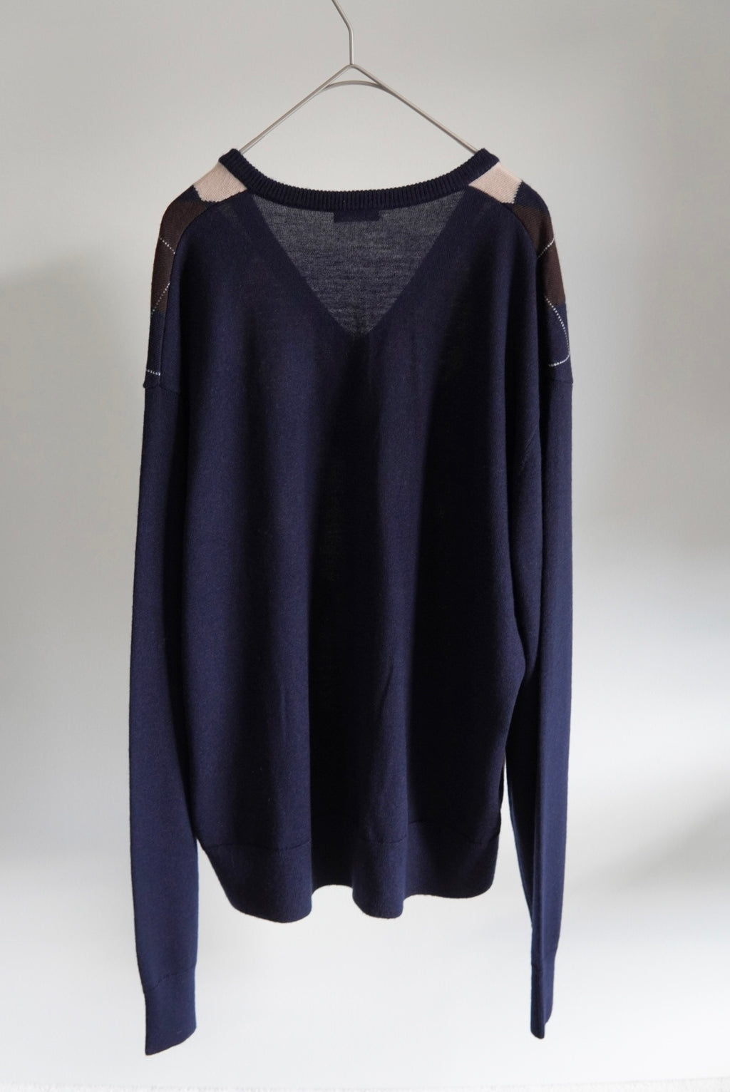 【INSCRIRE】Argyle V-Neck Sweater