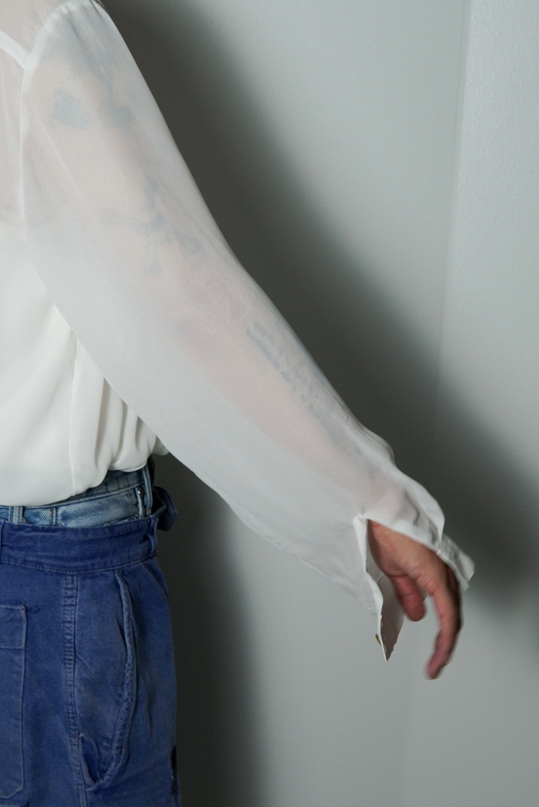 sheer pleats shirts