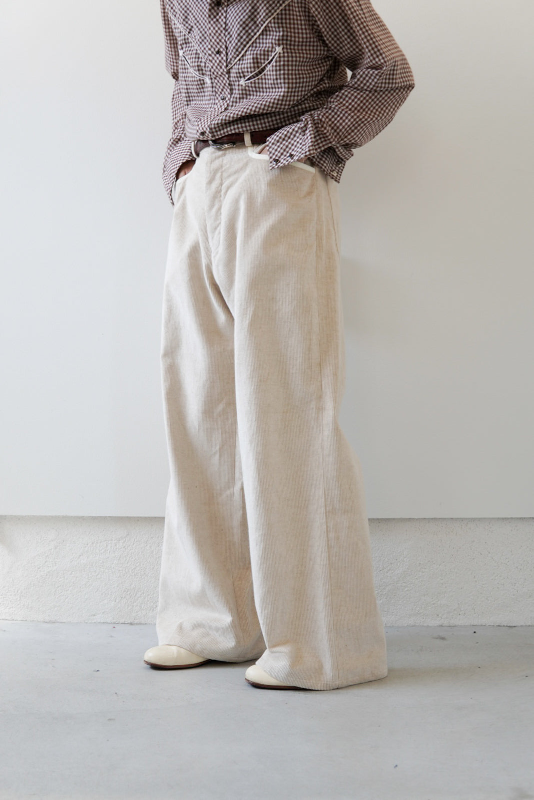 【m’s braque】GATHERED WAIST WIDE PANTS CORDUROY
