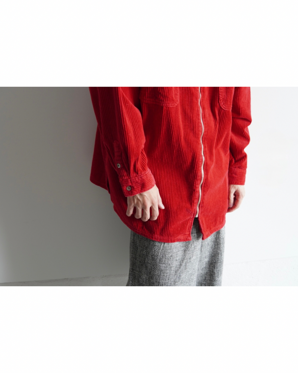 wide wale corduroy zip-up jacket