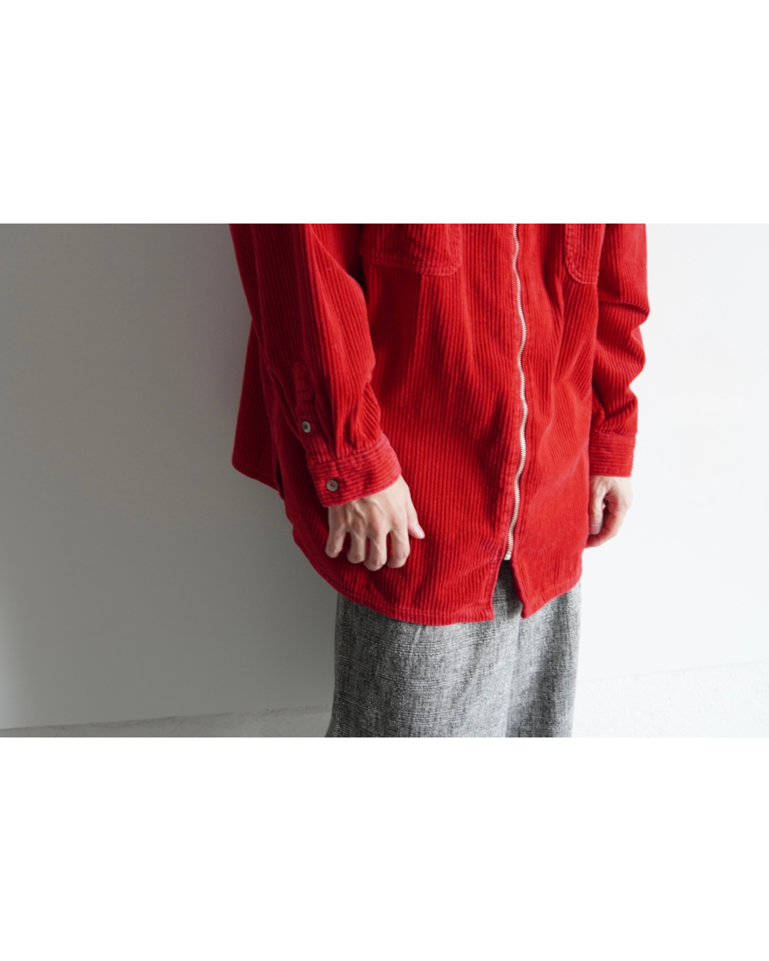 wide wale corduroy zip-up jacket