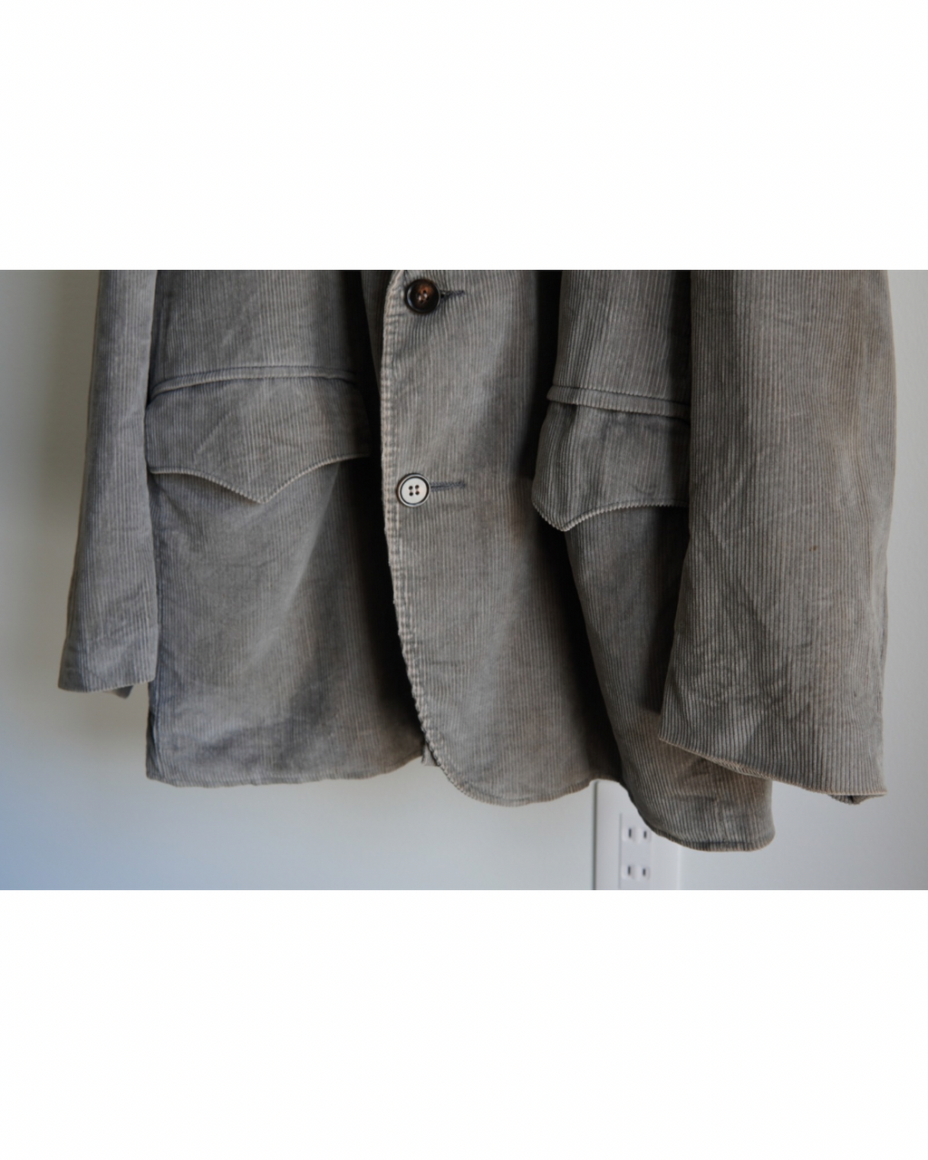 Faded Corduroy Leather-Yoke Western Jacket