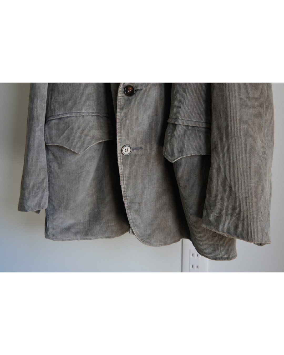 Faded Corduroy Leather-Yoke Western Jacket