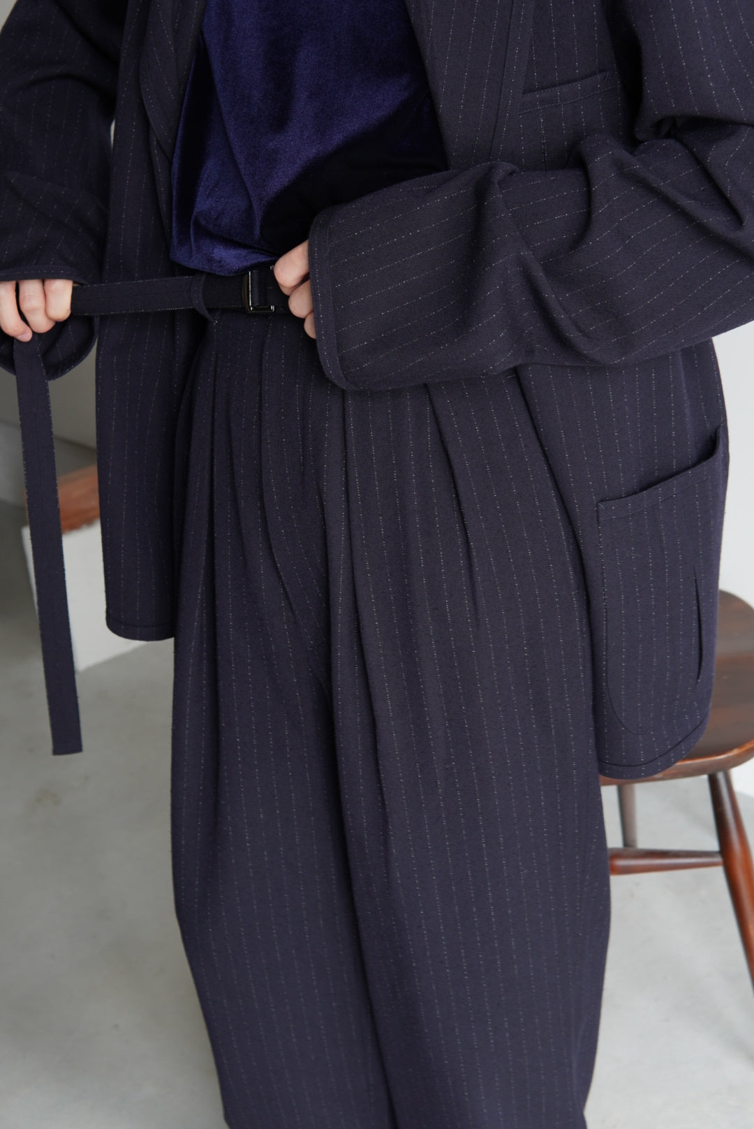 【m’s braque】BELTED BAGGY PANTS