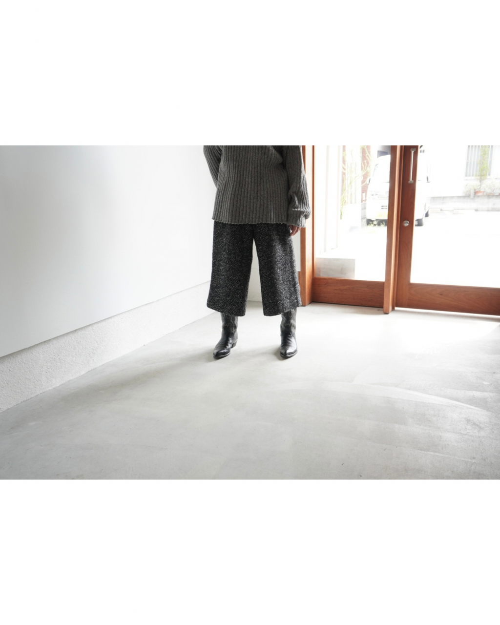【m’s braque】CROPPED BAGGY PANTS TWEED