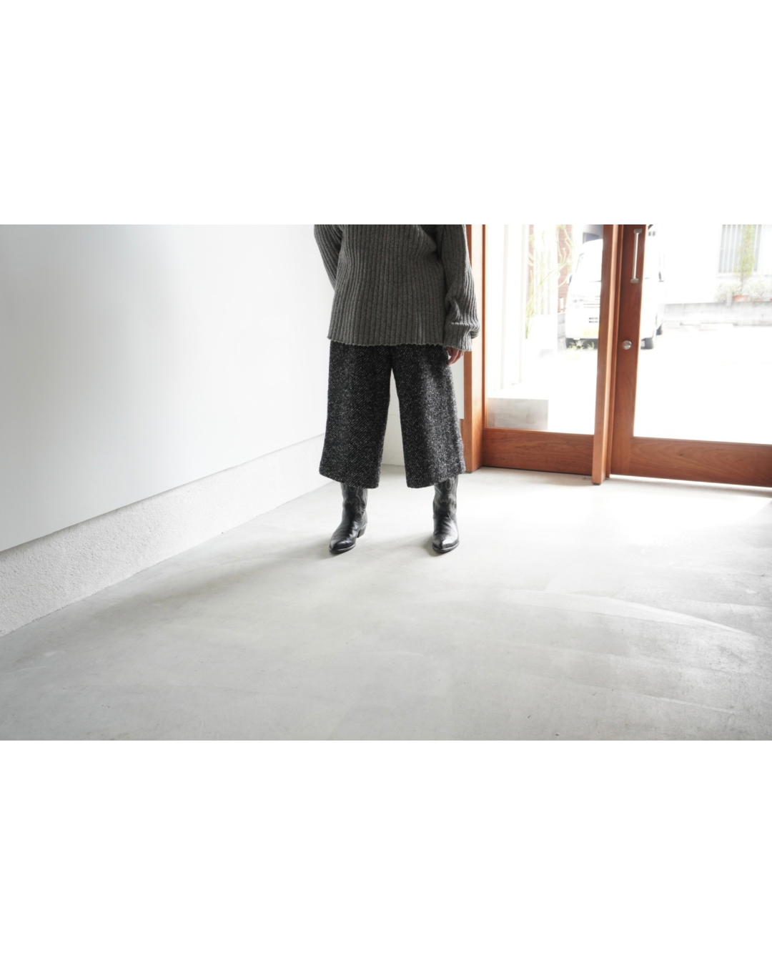 【m’s braque】CROPPED BAGGY PANTS TWEED