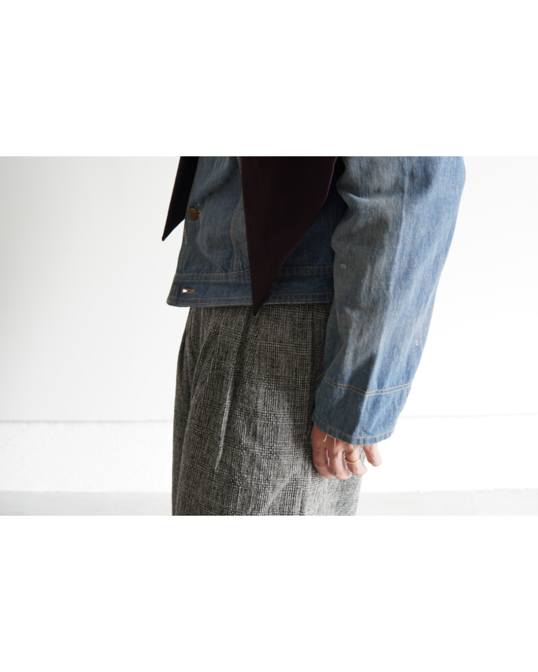 【m’s braque】CROPPED BAGGY PANTS GLEN CHECK