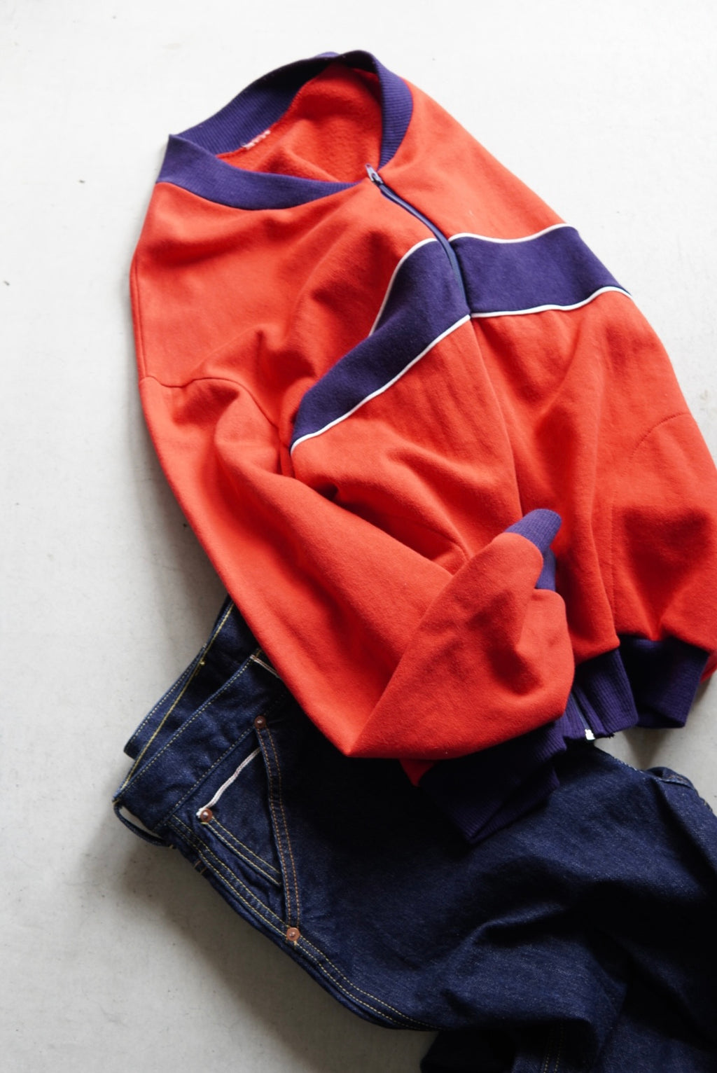 Color Block Zip-Up Sweat