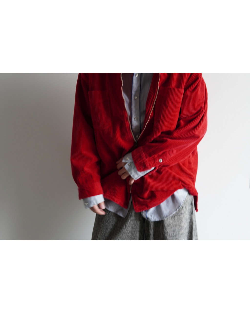wide wale corduroy zip-up jacket