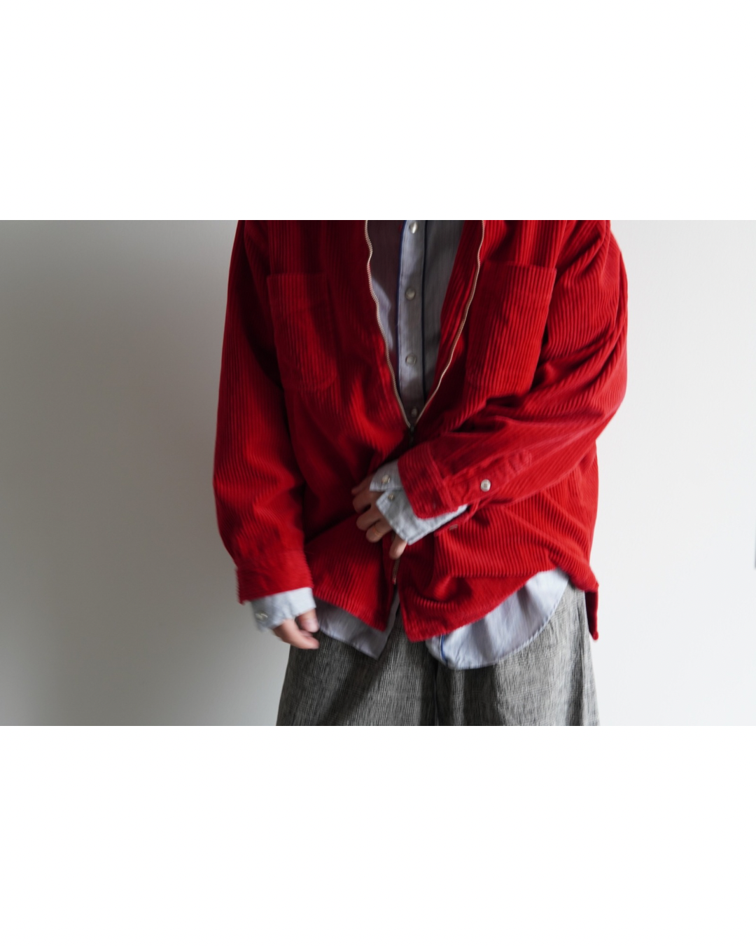 wide wale corduroy zip-up jacket