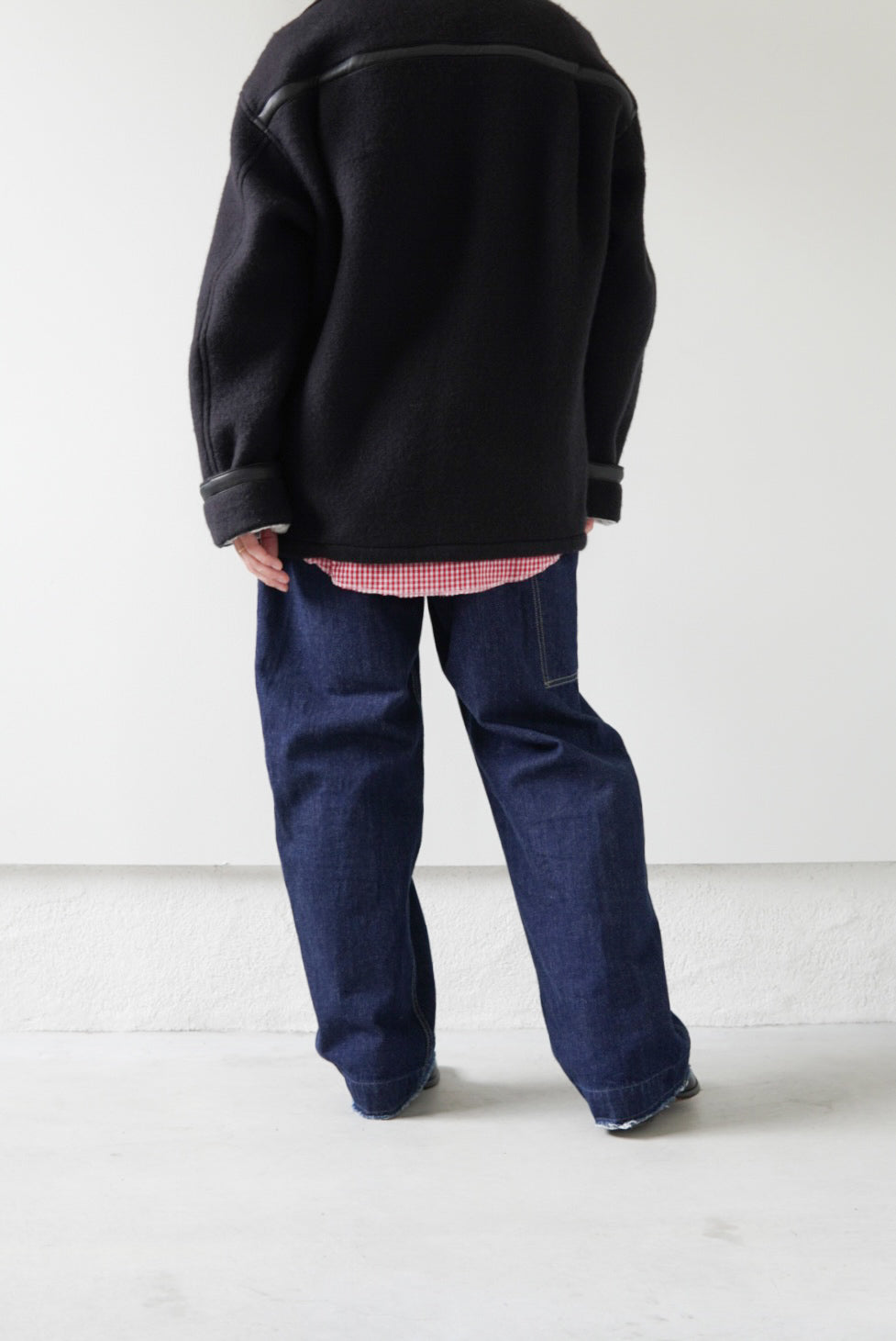 【m’s braque】FAUX LEATHER TRIM OVERSIZE PULLOVER