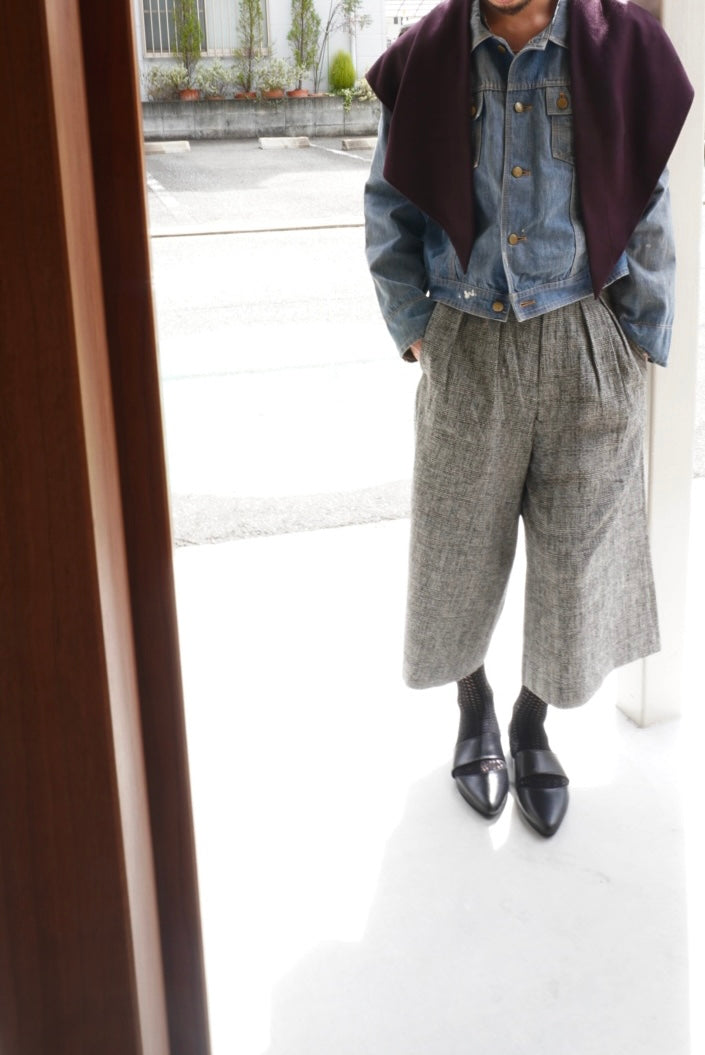 【m’s braque】CROPPED BAGGY PANTS GLEN CHECK