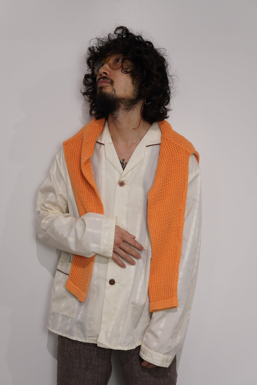 used stripe pajama shirt