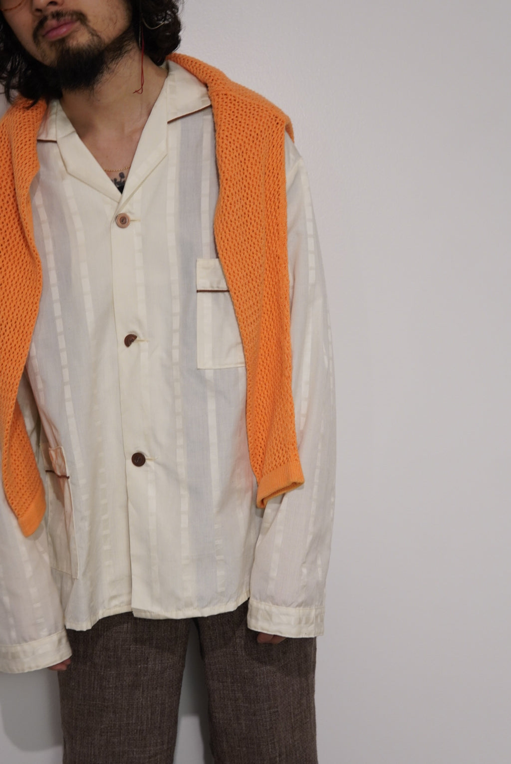 used stripe pajama shirt