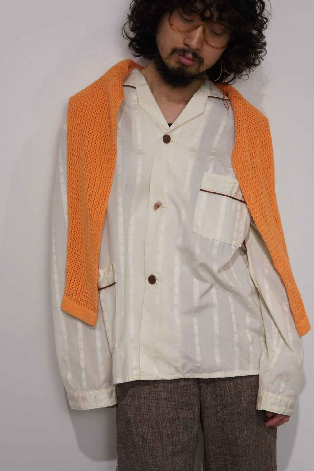 used stripe pajama shirt