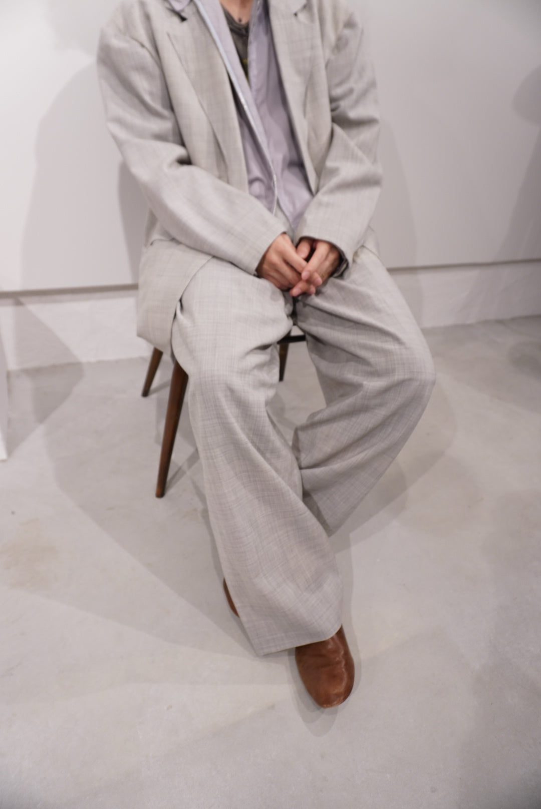 【SADE】Light Wool Wide Slacks