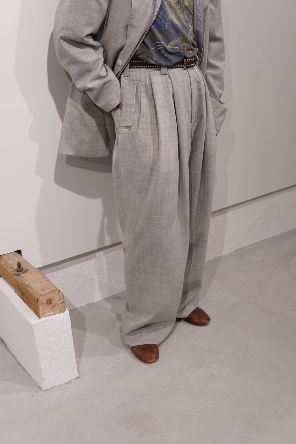 【SADE】Light Wool Wide Slacks