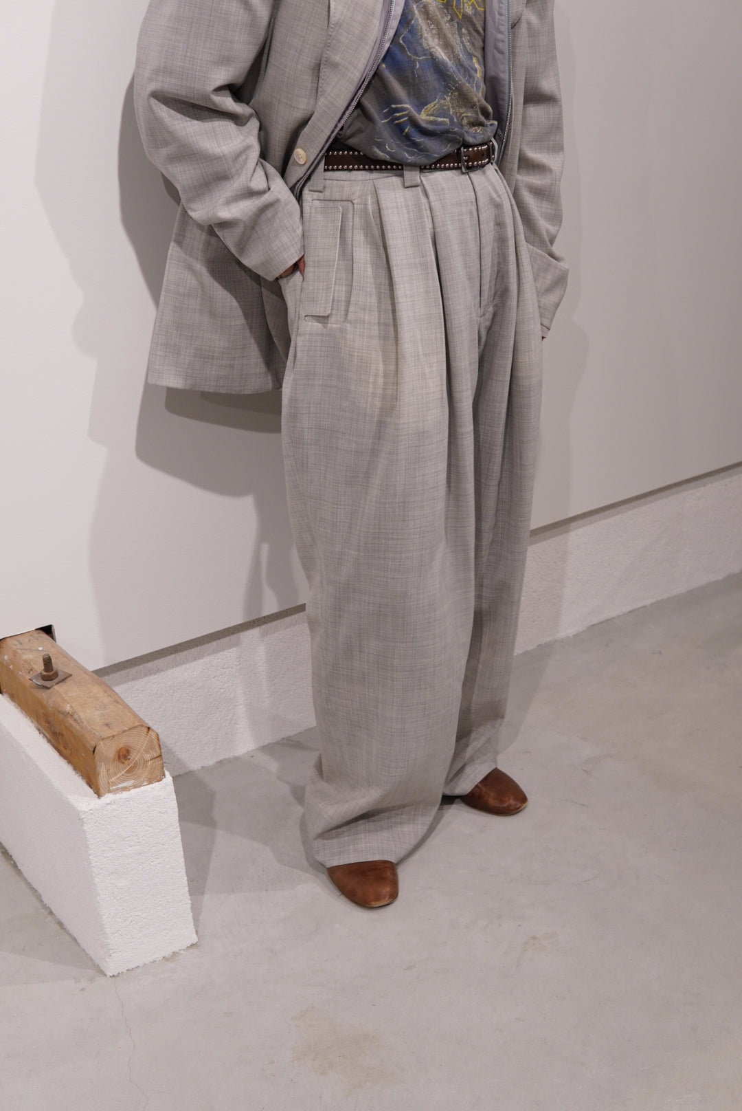 【SADE】Light Wool Wide Slacks