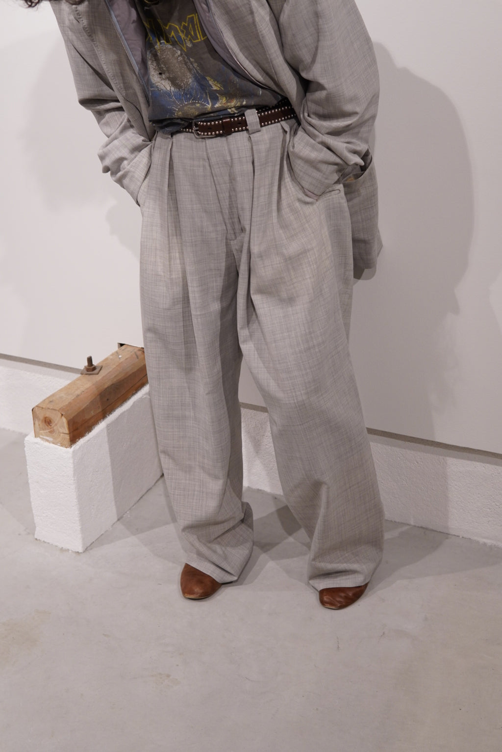 【SADE】Light Wool Wide Slacks