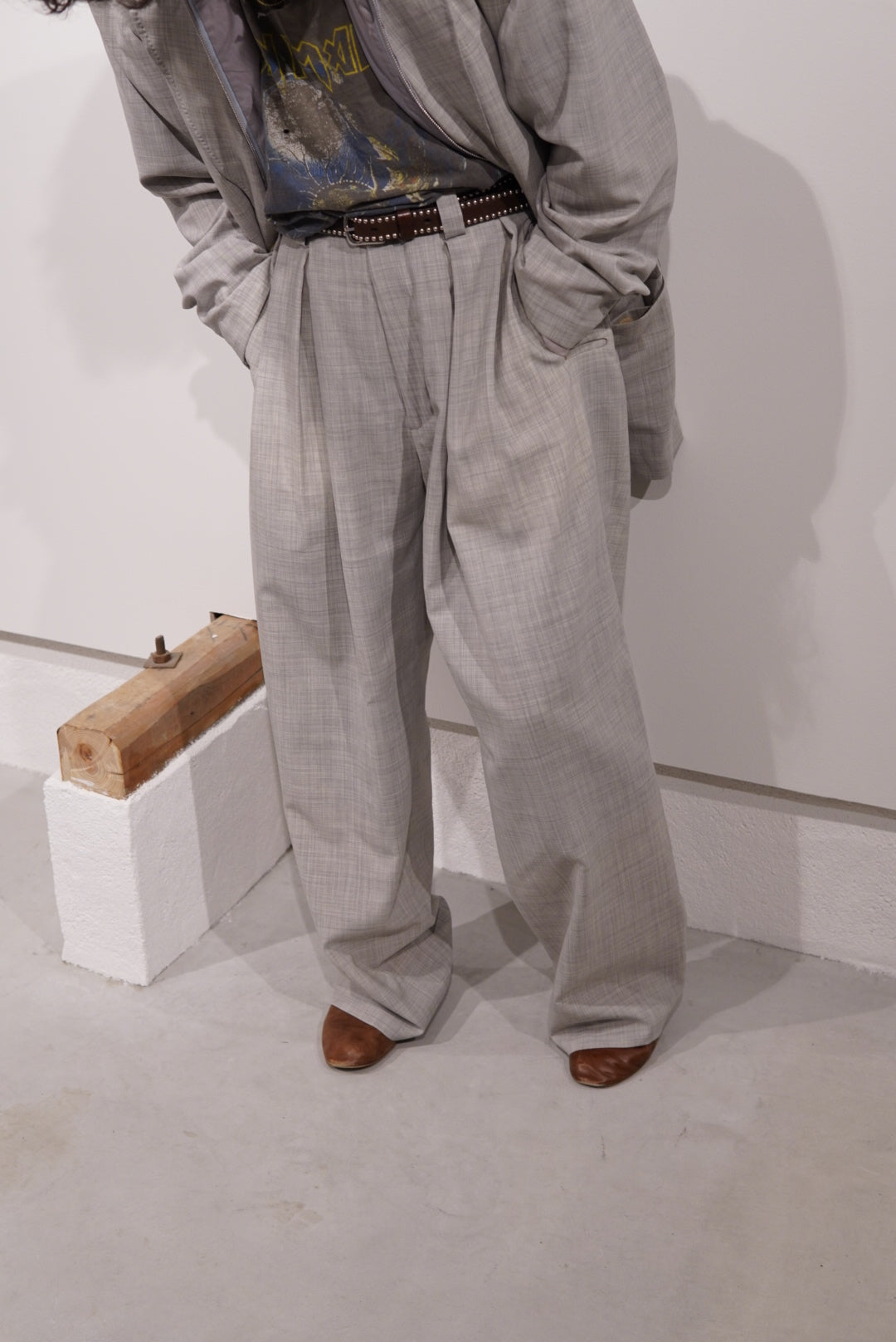 【SADE】Light Wool Wide Slacks