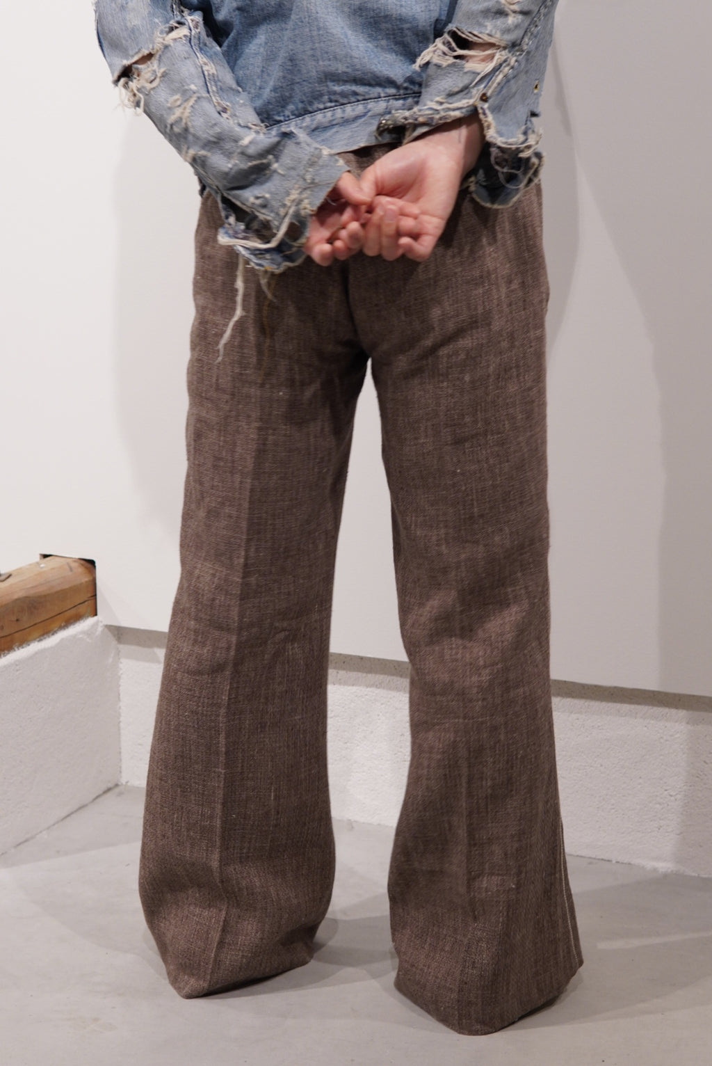 【SADE】Silk-Linen Flare Pants