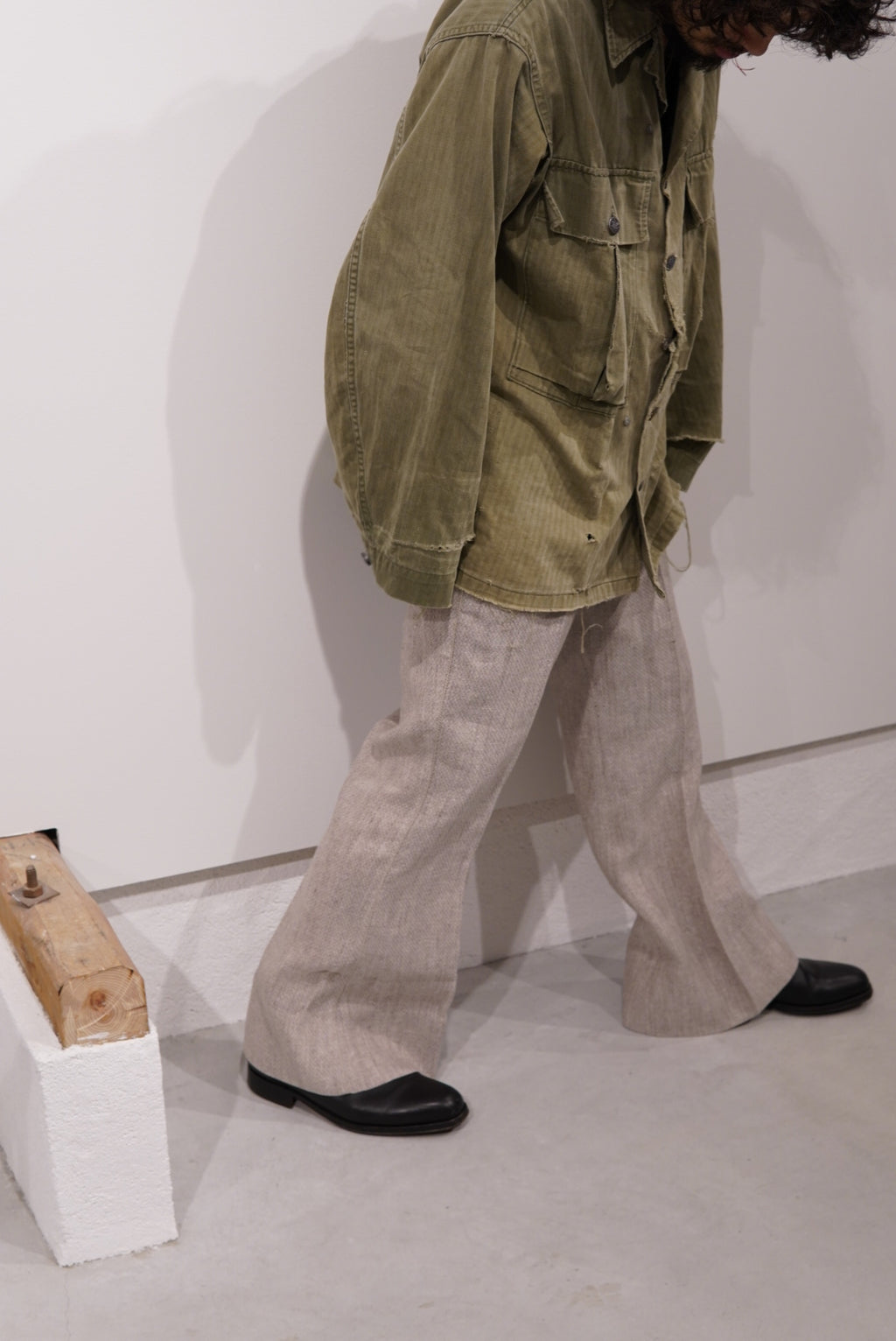 【SADE】Silk-Linen Flare pants
