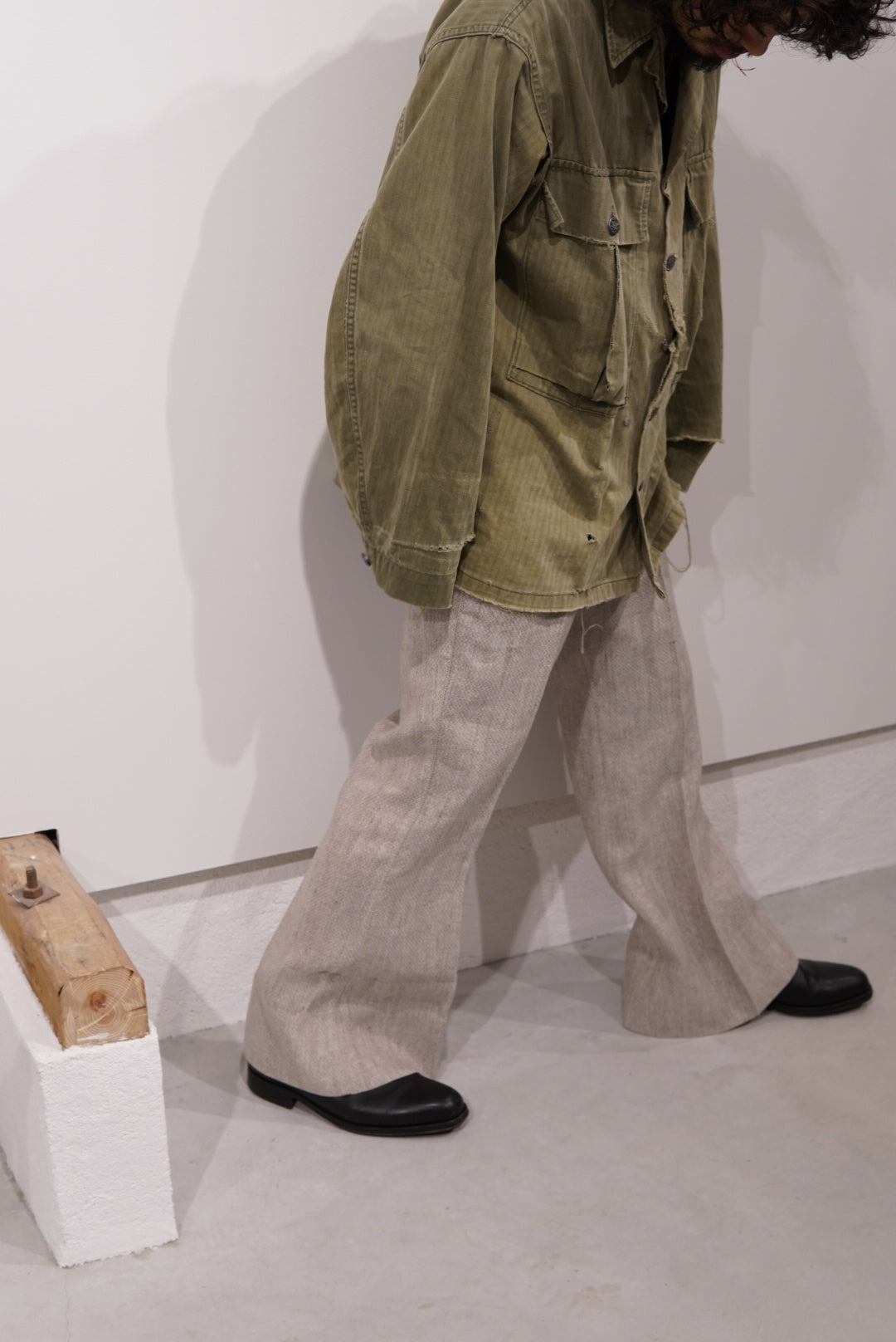 【SADE】Silk-Linen Flare pants
